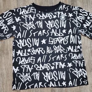Converse Chuck Taylor All Star Boys T-Shirt XL Kids Youth 13-15 Black & White